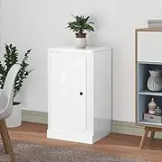 Buffet Storage Cabinet, Kitchen Storage Sideboard Side Cabinet Storage Cupboard Sideboard High Gloss White 37.5x35.5x67.5 cm Engineered Wood