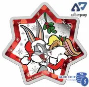 2018 $1 LOONEY TUNES MERRY XMAS CHRISTMAS STAR SHAPED 1oz SILVER PROOF COIN