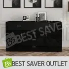 New High Gloss Buffet Sideboard Cabinet Storage Cupboard 2 Doors 5 Drawers Black