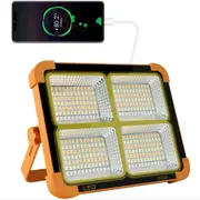 100 W LED Construction Spotlight Solar Rechargeable Battery Work Spotlight Portable Camping Lamp with 16500 mAh Power Bank, 10000 Lumen for Construction Site Garage Workshop