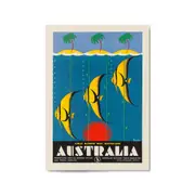 Great Barrier Reef, Australia Vintage Travel Advert Wall Art