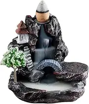 Backflow Incense Burner, Waterfall Incense Holder, Mountain Tower Incense Holders, Resin Aromatherapy Ornament Home Decor 9 x 8cm(Not Include Incense Cones)