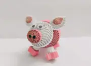 Cute Handmade Corrugated Fiberboard Art Craft Decoration Peppa Pig AU Stock