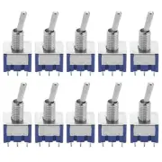 10PCS Mini Toggle Switch DPDT 6 Pin 2 Position ON/ON Small Toggle Switch Mini...
