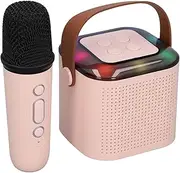 Mini Karaoke Machine, Portable Speaker with Cordless Microphone, Present for Kids