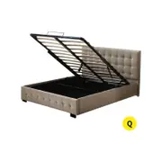 Levede Bed Frame Base With Gas Lift Platform Fabric - Queen