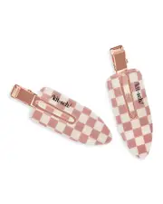 Kitsch Xl Creaseless Clips - Terracotta Checker, Set of 2
