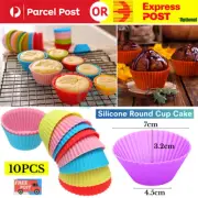 10PCS Silicone Cupcake Mould Round Cup Cake Muffin Cupcake Case Baking Mould