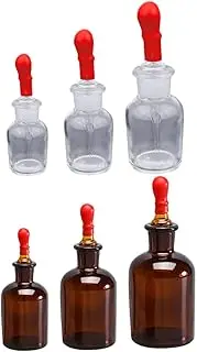 ULTECHNOVO 6Pcs Glass Dropper Bottles Storage for Essential Oils Lab Reagents and Classroom Experiments Versatile and Easy to Use