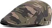 [Fasbys] Newsboy Cap Hat Mens Ivy Cabbie Hunting Military Hats Camouflage Peaked Golf Hat Flat Driving Cap, Style0562-k, One Size