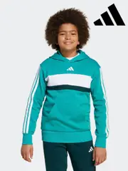 adidas Green Seasonal Essentials Tiberio 3-Stripes Fleece Hoodie Kids (AR7910) | $76