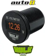 Hulk 4x4 HU6645A Voltmeter 12v 24v - 6-60v Range Amber OLED 29mm Diameter IP66
