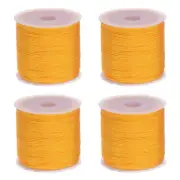 4 Rolls Nylon String Cord 45 Yards 0.8mm Nylon Cord Beading, Golden Yellow