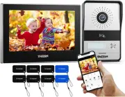 TMEZON 2 Wire Video Door Phone, 1080P WiFi Intercom with Touch Screen Monitor