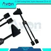 Black Colored Tuning Fork Taylor Percussion Hammer Combo 2-in-1, C-128 Frequency