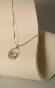 [Cyril] Satellite 14K Yellow Gold Quartz Necklace