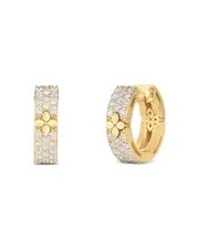 Roberto Coin 18K Yellow Gold Love in Verona Hoop Earrings with Diamonds, 0.65 tcw
