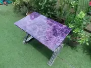 Amethyst Coffee Slab Top, Agate Quartz Counter Table Top, Cyber Monday Sale Deco
