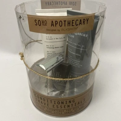 RARE 4 pcs SOHO Apothecary Shaver Kit razor, 3 Blades, Lotion & Cream. Read. E68