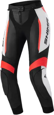 SHIMA Miura 2.0 Ladies Motorcycle Leather Pants, black-white-red, Size 42 for Women Black White Red