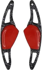 Car Steering Wheel Shift Paddles for S&Koda Octavia A8 MK4 ENYAQ IV RS VRS Karoq Kodiaq 2021 2022 2023 Steering Wheel Carbon Fiber Shift Paddle Sticker DSG Gear HTEOPOEKFR(Forged Carbon Print)