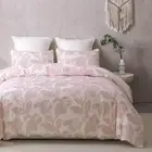 Cotton Clipped Jacquard Duvet Cover Set King, 3 Pieces Jacobean Floral Bedding S