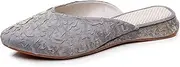 [DILINBAO] Women's Fashion Floral Flat Mules Shoes Comfort Closed Pointed Toe Loafers Casual Lightweight House Slippers Business Work Office Dressy Shoes