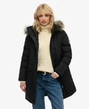 Everest Faux Fur Parka Jacket | Black