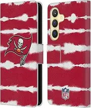 Head Case Designs Officially Licensed NFL Watercolour Stripe Print Tampa Bay Buccaneers Art Leather Book Wallet Case Cover Compatible with Samsung Galaxy S24 5G