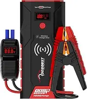 ROOBOOST Jump Starter, 1500A 12V Battery Booster, Jump Start Pack, Petrol & Diesel, Smart Jumper Cable, Quick Charge Power Bank, Wireless Charger, Digital Display. RB-PRO1500 Car Battery Jump Starter