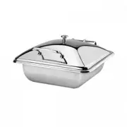 Athena Induction Chafer Dish Rect 1/2 Size Stainless Steel Lid Fuel Heated