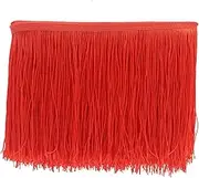 Yalulu 10 Metres Length 15 cm Wide Tassel Silky Fringe Cut Fringe Trim Costume Tassel Trim Garment Apparel Lace Trim Sewing Accessories (Red)