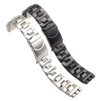 在飛比找蝦皮商城精選優惠-適配斯沃琪Swatch錶帶男士鋼帶YGS三叉黑色金屬鋼製手錶