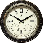 Infinity Instruments The Forecaster Clock, Bronze
