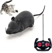 MYCreator Remote Control Fake Rat Realistic Mouse Cat Toy Mice RC Toy Cat Mice Animal Interactive Toy Figures Cat Running Wheel Wireless Chasing Prank Joke Scary Trick Bugs for Cat Funny Toy (Gray)