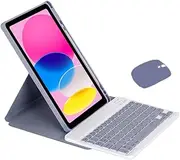 360° Rotation Acrylic Keyboard Case for iPad 11th Generation 2025 / iPad A16 (11 inch), Case with Keyboard and Mouse, with Pencil Slot, Rotation Horizontal/Vertical Stand Cover (Lavender Gray)
