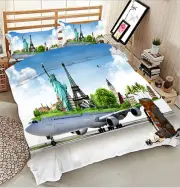 Take-off Plane 3D Printing Duvet Quilt Doona Covers Pillow Case Bedding Sets