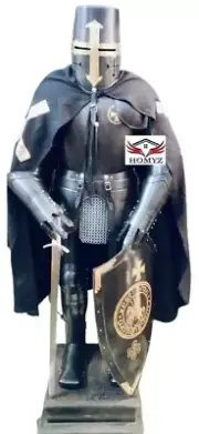 Medieval Black Templar Full Suit Of Armor, Body Knight Crusader Combat Arm Suit
