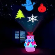 Christmas Snowman Projector Lights, Decorative Projection Lamp with Snowflake, Snowman,Tree, Ball Patterns for Night Decoration Xmas Party