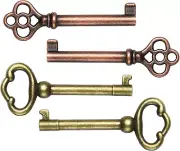 Hollow Barrel Skeleton Key KY-2AB and KY-3AB, Antique Brass Skeleton Keys, Unive