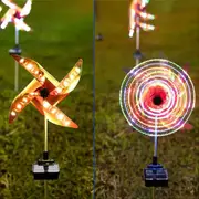 2pcs Solar Windmill LED Lights Starburst Garden Outdoor Fairy String Night Lamp 8Mode