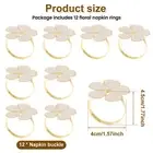 12Pcs Napkin Rings Set Delicate White Blossom Napkin Rings Rustproof haoWS