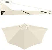 Half Umbrella Canopy Replacement Cloth 10' 5 Ribs Wall Parasol Top Fabric Sunshade Cover, Anti-UV Umbrella Top Canvas For Patio Yard Pool Garden