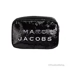 Marc Jacobs Flash Black Sequined Logo Plate Leather Crossbody Bag Purse