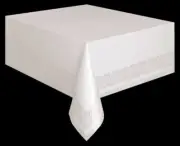 Rectangle Tablecover Party Tablecloth White Paper Poly Plastic Waterproof Cover