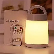 Lunar Panda Night Light Baby Remote Control for Nursing /Camping Light,Breastfeeding Light,200Hrs,Dimming,Kids Table Bedroom Night Lamp,Timer,Bedside Lamp Touch/Rechargeble/Portable/（White/Warm）