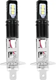 2X H1 6000K Super Bright White 6000LM DRL LED Headlight Bulb Kit High-Beam