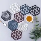 Hollow Non-slip Geometric Hexagon Trivet Mats Placemat Cup Pad Coaster