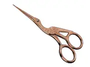 4 1/2 Inch Rose Gold Stork Embroidery Scissors