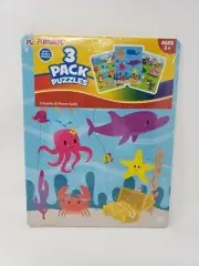 Playskool 3 Pack 6 Pc Puzzles - New - Animals